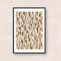 ベージュ、アイボリー、ブラウンの線や模様を重ねた抽象アート「Quiet Rhythm (Beige)」