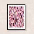 ピンク、パープル、ボルドーを重ねた抽象アート「Quiet Rhythm (Pink & Purple)」