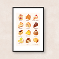 ショートケーキ、アップルパイ、チーズケーキ、モンブランなど12種類のスイーツを並べたアート「Sweet Choices」